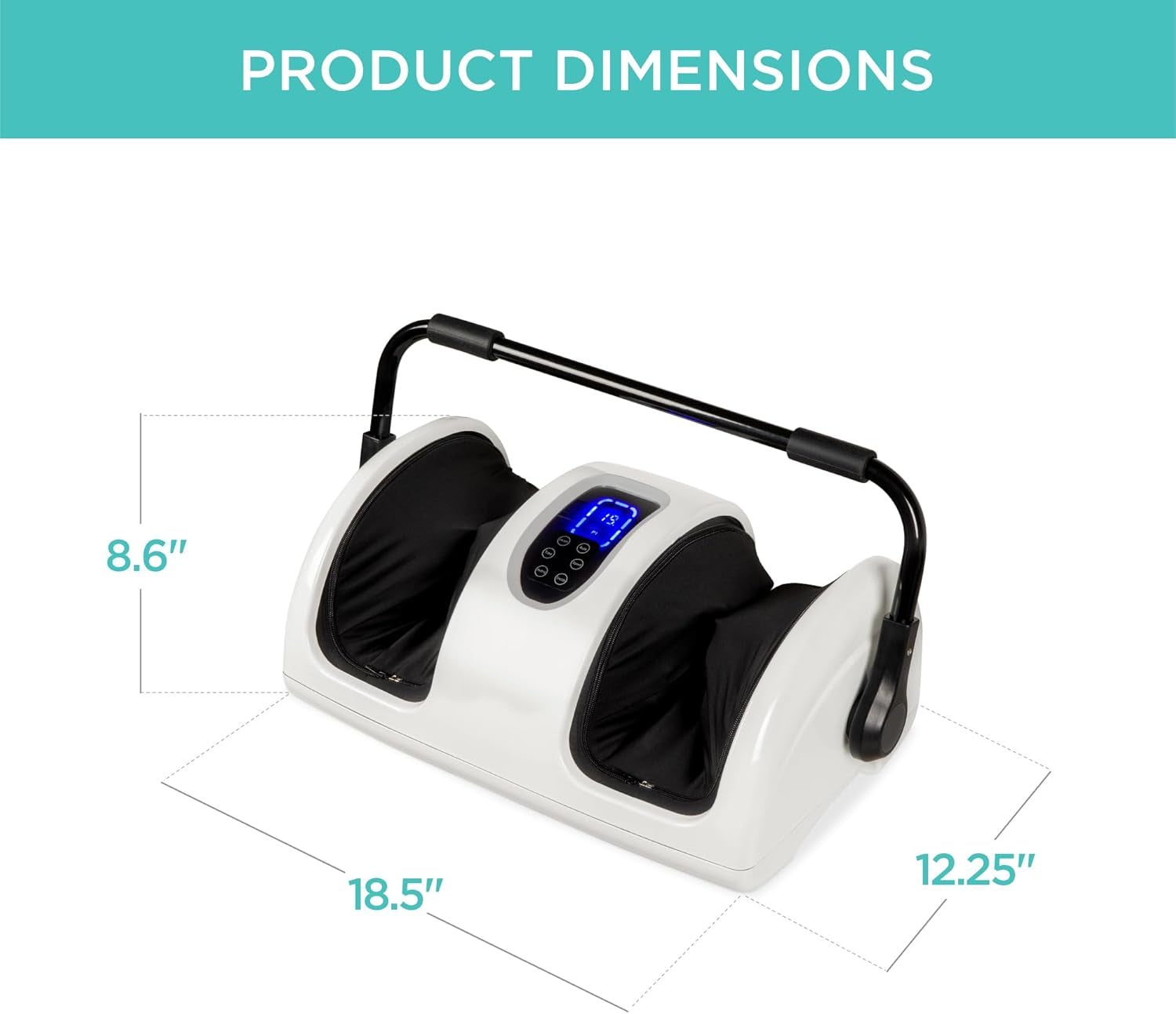Heated Shiatsu Foot Massager for Pain Relief, Plantar Fasciitis, Neuropathy, Blood Circulation W/Compact Design - Pearl White